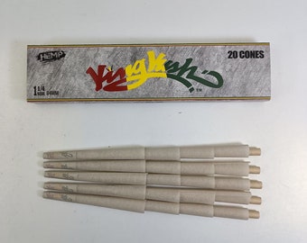 Hemp Cones (Special Organic Hemp Vegan 1 1/4 SIZE) each pack contains 20 Cones by King Kush