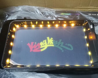 Rolling Tray Deep by King Kush 6”x9 Inch Tray Black And Rasta