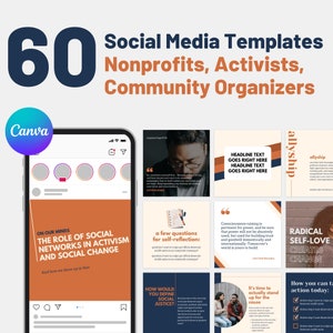 Social Media Templates for Nonprofits & Activists | Grassroots, Charity, Social Justice | Canva Templates for Facebook and Instagram Posts