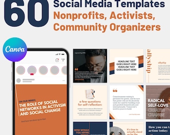Social Media Templates for Nonprofits & Activists | Grassroots, Charity, Social Justice | Canva Templates for Facebook and Instagram Posts