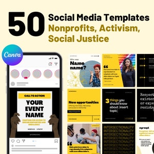 Social Media Templates for Nonprofits Activists | Community Organizers, Grassroots, Social Justice | Instagram Facebook Posts | Canva