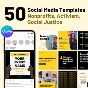 Social Media Templates for Nonprofits Activists | Community Organizers, Grassroots, Social Justice | Instagram Facebook Posts | Canva