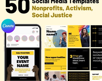 Social Media Templates for Nonprofits Activists | Community Organizers, Grassroots, Social Justice | Instagram Facebook Posts | Canva