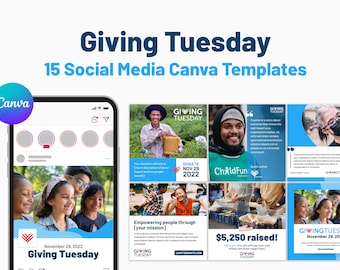Giving Tuesday Fundraising Templates | Nonprofit Social Media Campaigns | Canva for Instagram & Facebook