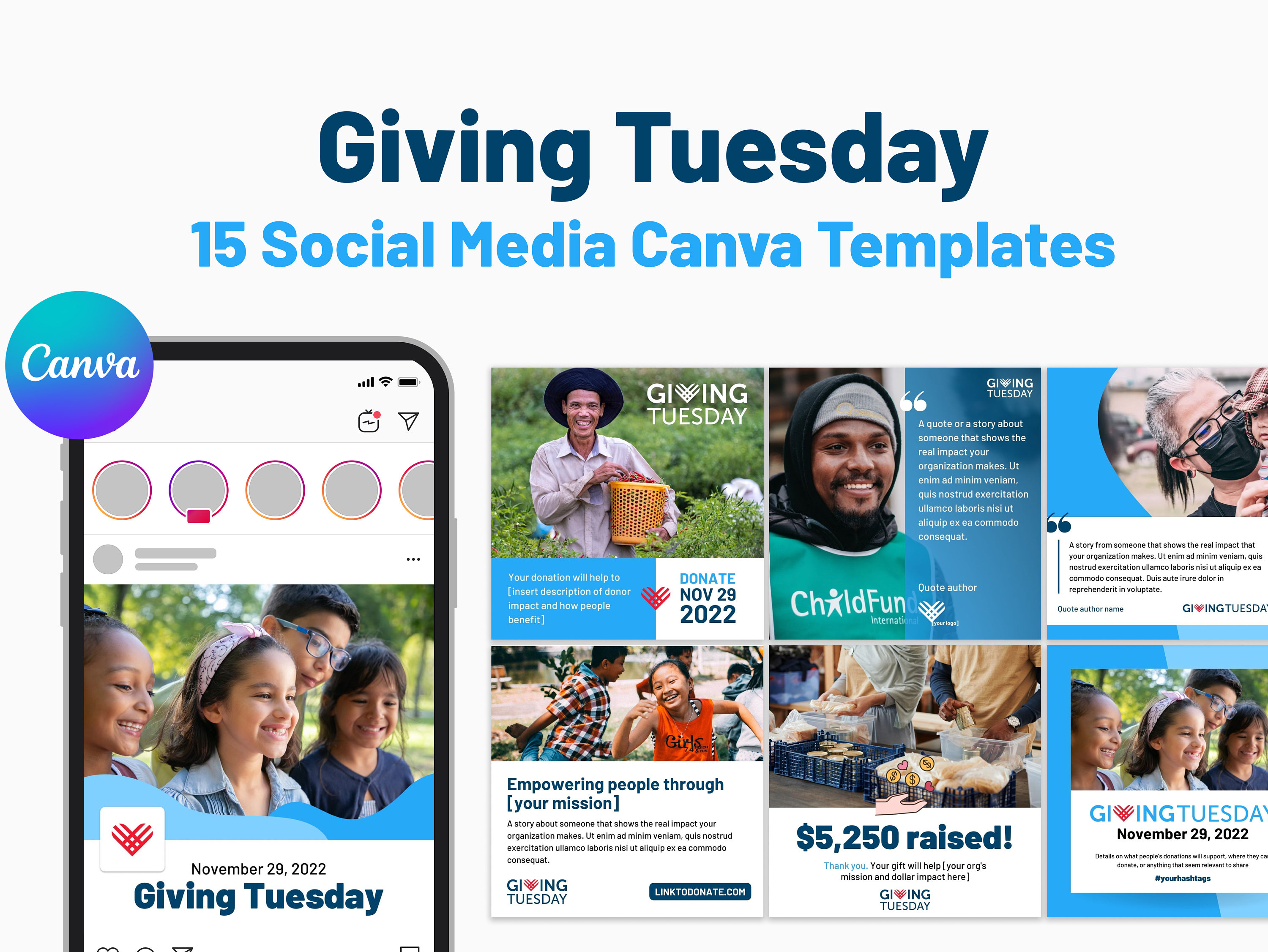 Giving Tuesday Social Media Templates Nonprofits Charity Etsy