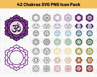 7 Chakras SVG PNG Icon Symbol Pack Bundle Set | Instagram, Facebook, Social Media | Vector Graphics Clip Art Illustration | Digital Download