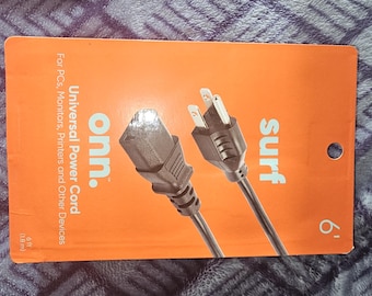 Surf Onn 6ft Universal Power Cord: 2-Slot Figure-8 Cable