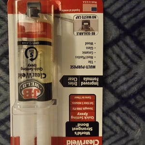 Adhésif époxyde J-B Weld ClearWeld - Prise de 5 minutes - Fini transparent - Colle le métal, le plastique, le bois et le verre - Seringue en 2 parties - NOUVEAU