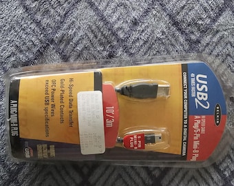 Vintage USB 2.0 A to Mini-B 5-Pin Cable: Sync & Charge Cable
