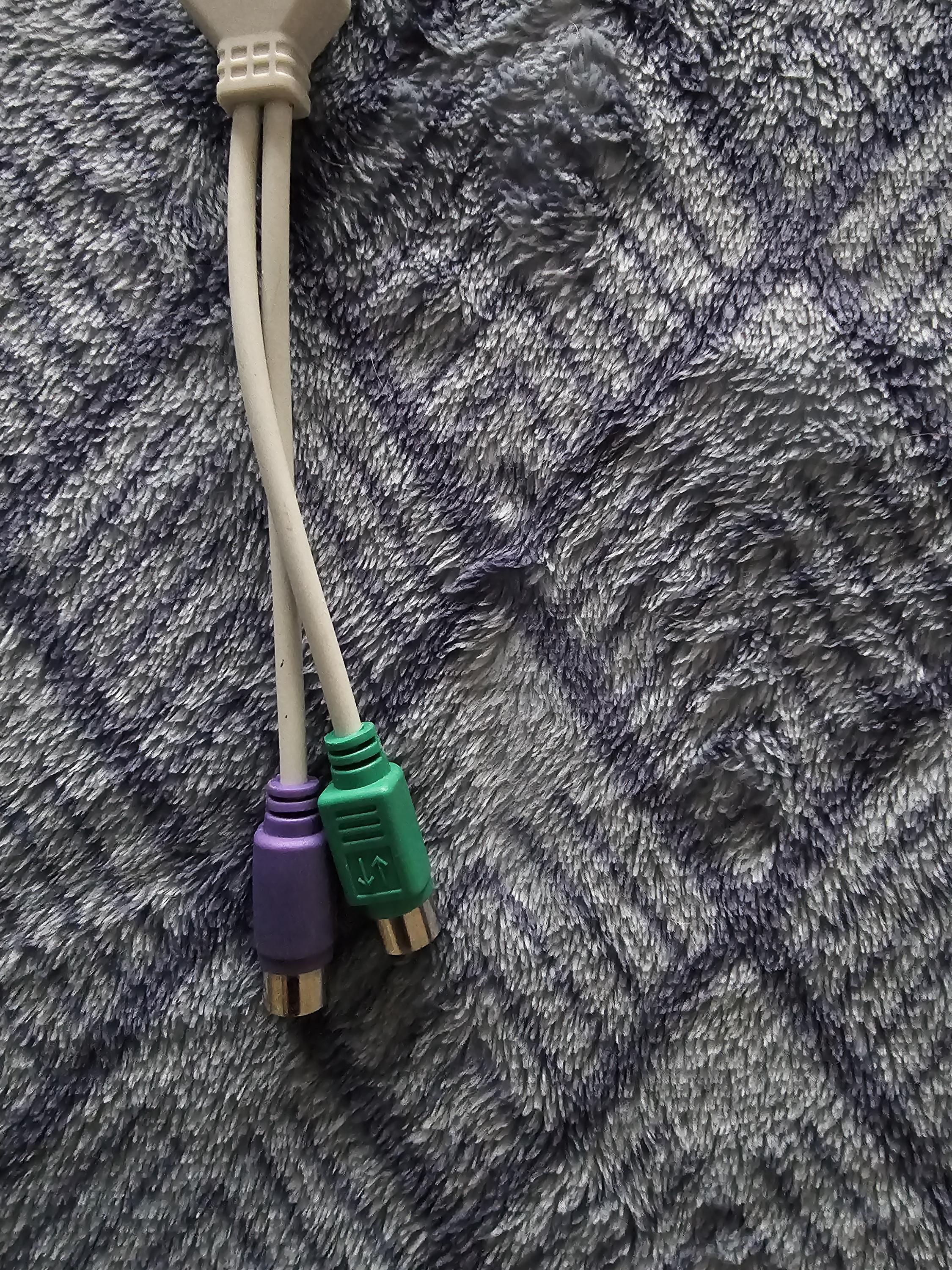 Vintage PS/2 Y-Splitter Cable: Dual Keyboard & Mouse item