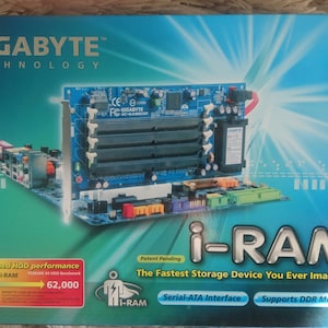 Gigabyte i-RAM PCI RamDisk Card | Ddr1 Ssd Storage | Rare Retro Pci Sata Drive | Vintage Pc Collector Hardware | High-Speed RAM Drive