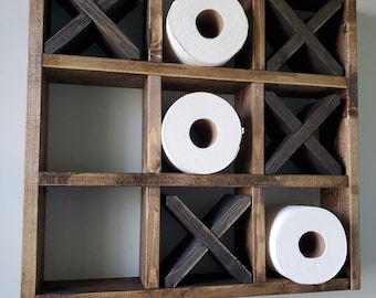 Tic-Tac-Toe Toilet paper holder | Bathroom Decor | Toilet Paper | Washroom Game