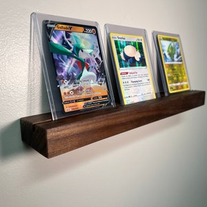Présentoirs à cartes flottants en bois dur | Fait sur mesure | Cartes de baseball | Cartes de football | Cartes Pokémon | Affichage de cartes de vœux