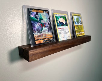 Hardwood Floating Card Display Shelf: Custom Made
