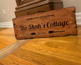 Custom Wood Sign | Cottage Sign | Custom Sign | Engraved wood Sign