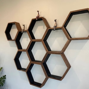 Honeycomb Shelves | Hexagon Shelf | Set of Three (3) | Deep Shelf | Hexagon Shelves Custom Made