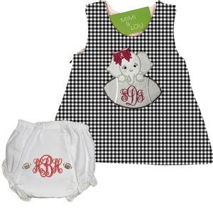 Baby Elephant Football gingham dress
