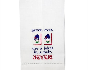 Serviette invité en lin Mahjong