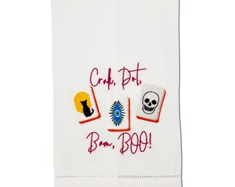 Serviette d'halloween en lin mahjong