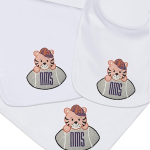 Clemson embroidered bib, burpcloth and blanket set - personalized