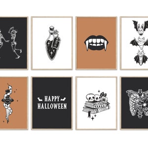 Halloween 8 Printables Gallery Wall Art Set, Modern Spooky Home Decor,  INSTANT DIGITAL DOWNLOAD