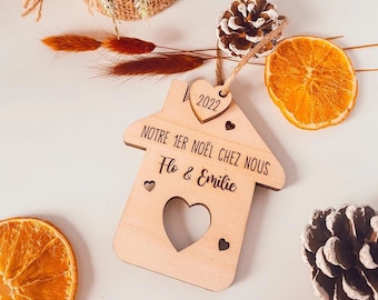 Personalized Wooden Christmas Bauble Owner & Tenant - Our First Christmas At Home