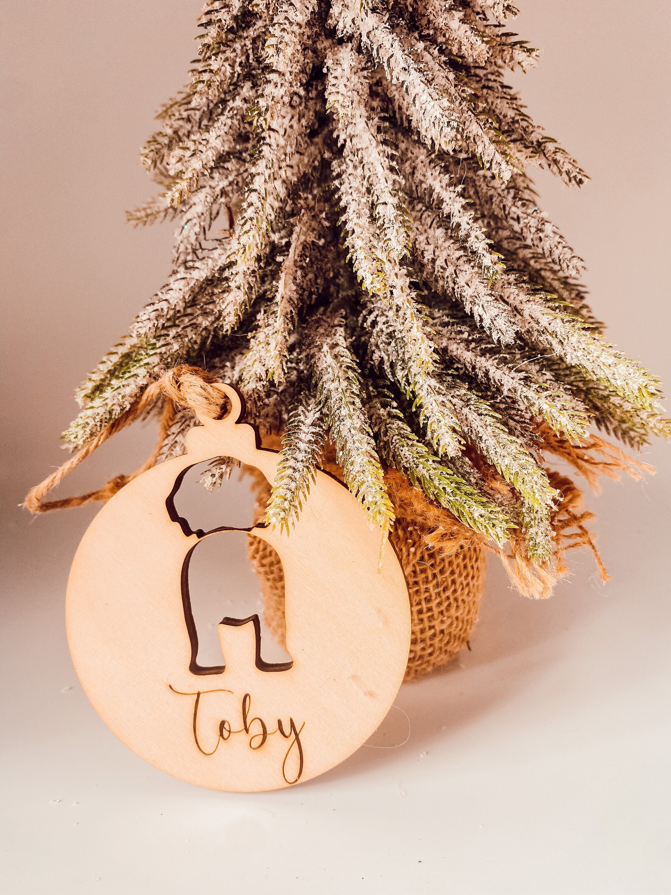 Boule de Noël en Bois Personnalisée Chien