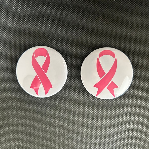 Badge à épingle Octobre Rose, luttons contre le cancer, Plusieurs tailles