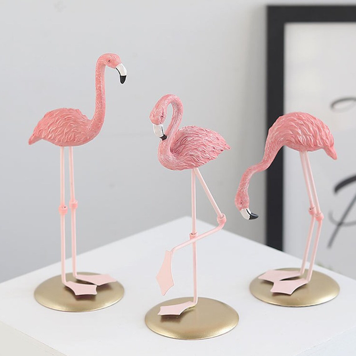 Flamingo Statue Pink Home Decoration Sculpture Etsy