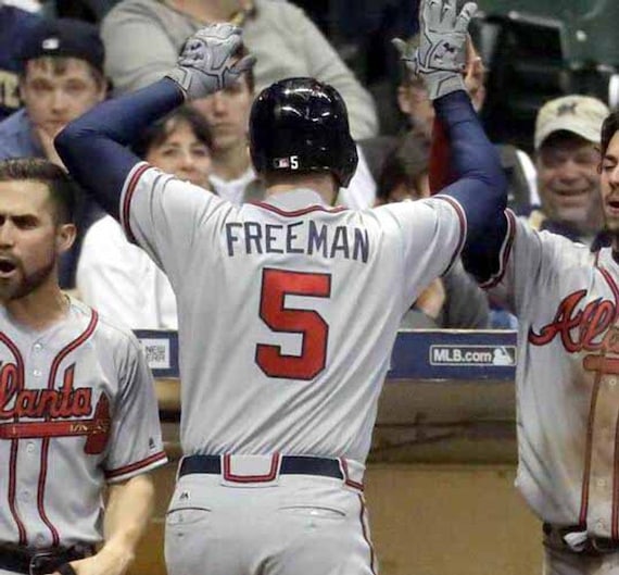 Buy Freddie Freeman Atlanta Braves Away Baseball Throwback Jersey Online in  India 