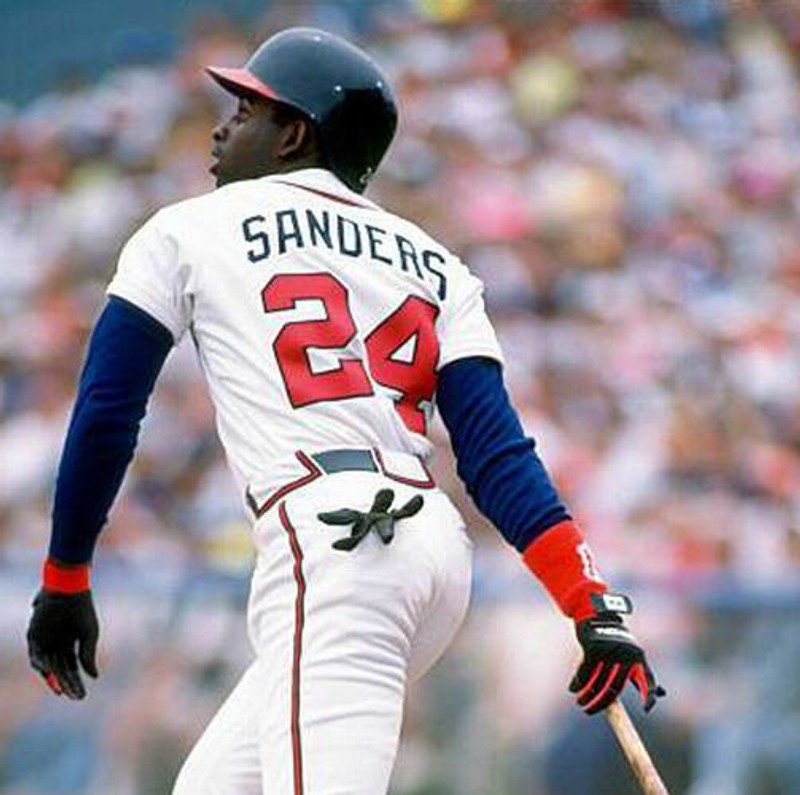 Deion Sanders Atlanta Braves 1992 Home Baseball Throwback