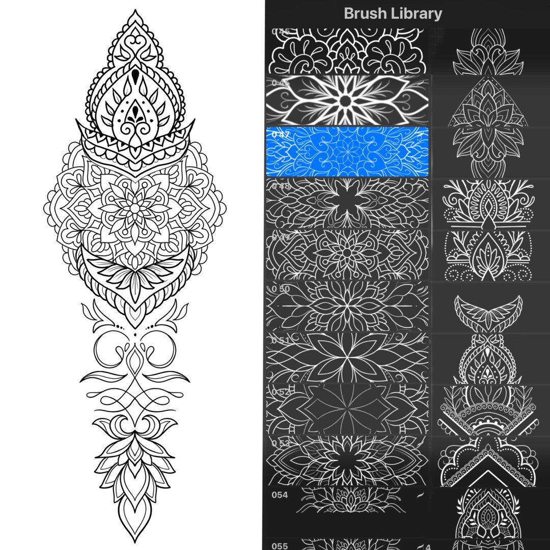 Mhendi Mandala Brush Stamps Procreate - Etsy