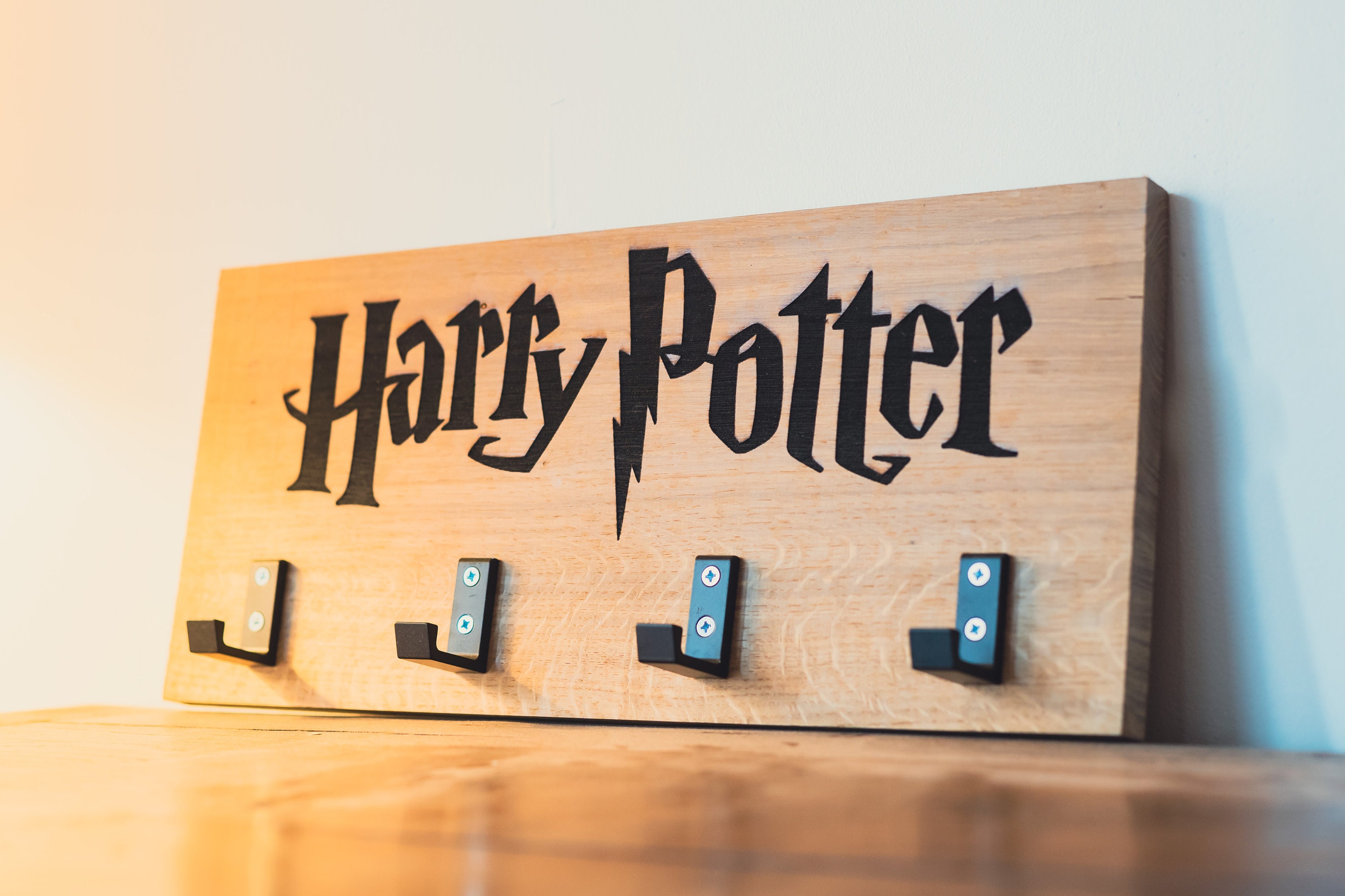 Porte-Manteaux en Bois avec Gravure Personnalisée