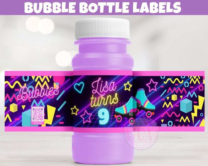 Roller Skate Birthday Party Favors Pack Printable Inline Etsy