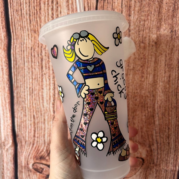 90s babe personalised 24oz cold cup / reusable cup / 90s vibes / tumblers / gifts for her / 90s / retro / groovy chic