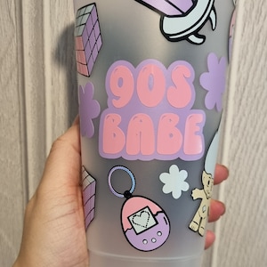 90s babe personalised 24oz cold cup / reusable cup / 90s vibes / tumblers / gifts for her / 90s /