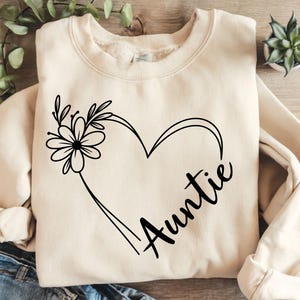 Tante Svg, tante Png, tante Svg, tante chemise Svg, tante future, fleur tante coeur floral Svg coupe fichier Cricut Silhouette téléchargement numérique