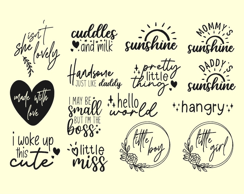 Baby Svg Bundle Cricut Baby Girl Svg Baby Boy Svg Newborn Svg Baby Onesie Svg New Baby Svg Toddler Funny Baby Sayings Silhouette Cut File image 3