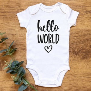 Hello World Svg, New Baby svg, Baby Onesie Svg, Baby Shirt Svg, Baby Boy Svg, Girl Baby Sayings Svg Cut File For Cricut And Silhouette