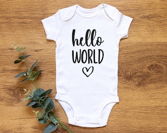 Hello World Svg, New Baby svg, Baby Onesie Svg, Baby Shirt Svg, Baby Boy Svg, Girl Baby Sayings Svg Cut File For Cricut And Silhouette