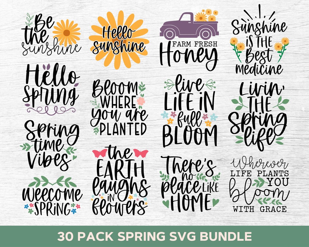 Spring Svg Bundle, Hello Spring Svg, Spring is Here Svg, Spring Png ...