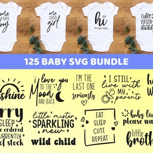 Bebé svg paquete Cricut niña svg bebé niño svg recién nacido svg bebé onesie svg nuevo bebé svg niño divertido bebé refranes silueta cortar archivo