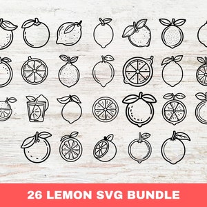 Lemon Svg Bundle, Lemon Png File, Lemon Clip Art, Lemon Cut Files For Cricut Design, Dxf, Eps, Silhouette, Digital Instant Download