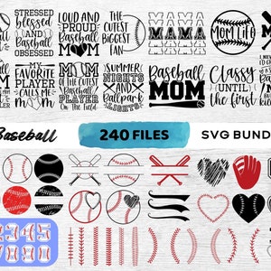 Lot de SVG baseball, baseball maman, baseball Png, baseball soeur Svg, baseball coeur Svg, joueur de baseball chemise Svg, fichiers de coupe Cricut