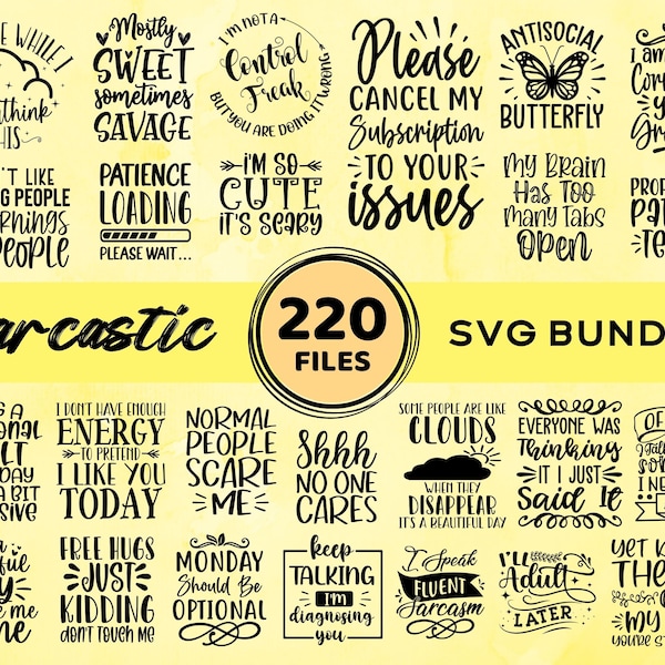 Sarcastic Svg Bundle, Funny Svg, Sarcasm Svg, Funny Saying Svg Designs, Quotes Svg Files For Cricut Svg, Mom Life Svg, Mom Svg For Shirts