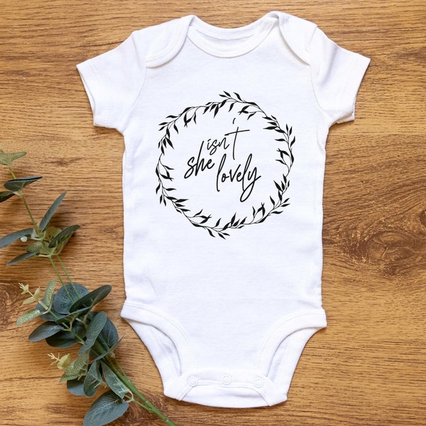 Isn't She LovelySvg, Baby Svg, Baby Girl Svg, Baby Onesie Svg, Newborn Svg, New Baby Svg, Toddler Svg, Saying Svg Silhouette Cut File Cricut