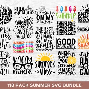 Sommar Svg Bundle, Strand Svg, Semester Svg, Sommar Png, Hej Sommar Svg, Hej Solsken Svg Sommarvibbar Svg T-shirt Svg Skärfiler för Cricut