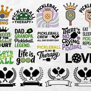 Pickleball Svg Bundle, Pickleball Player Shirt Png Design, Funny, Paddle, Pickle Ball, Cut File, Cricut, Silhouette, Digital Download image 9