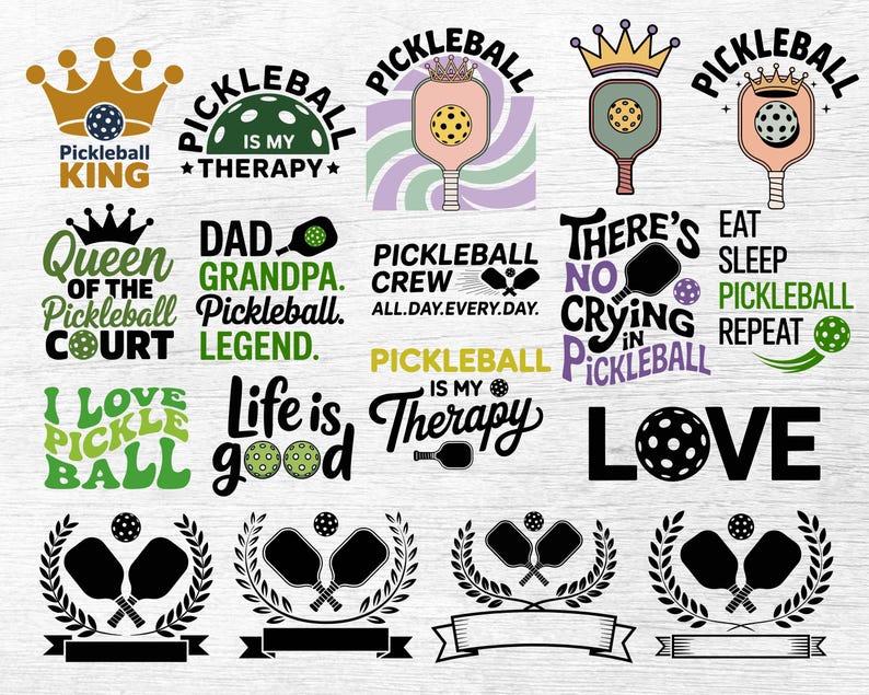Pickleball Svg Bundle, Pickleball Player Shirt Png Design, Funny, Paddle, Pickle Ball, Cut File, Cricut, Silhouette, Digital Download image 9