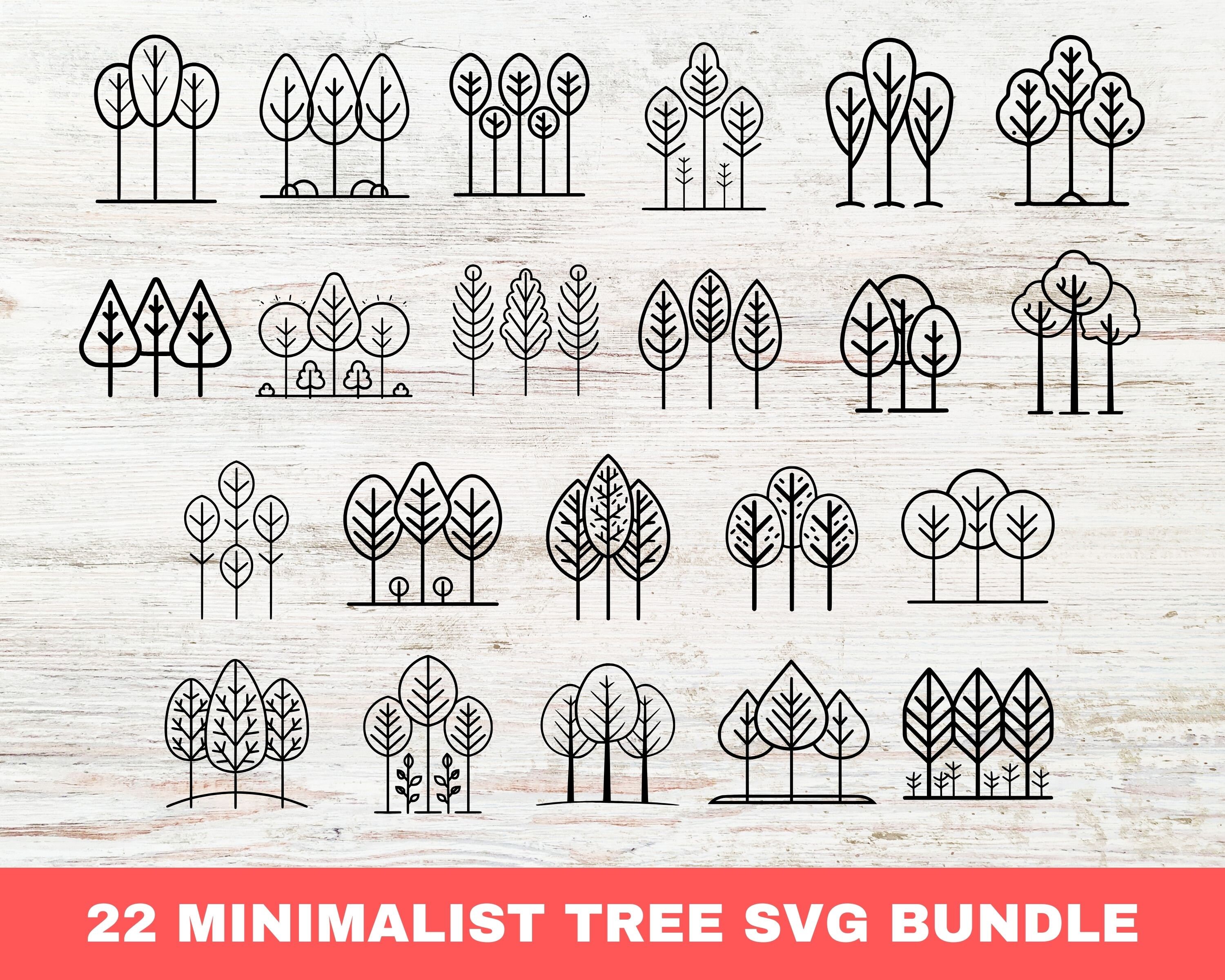 Minimalist Trees Svg Bundle, Minimalist Tree Png File, Minimalist Tree ...
